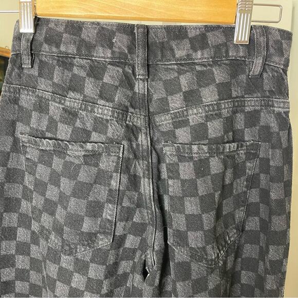 Pacsun Eco Black/Gray Checkerboard High Waisted Baggy Jeans, Relaxed Weekend, 24 - Picture 10 of 11